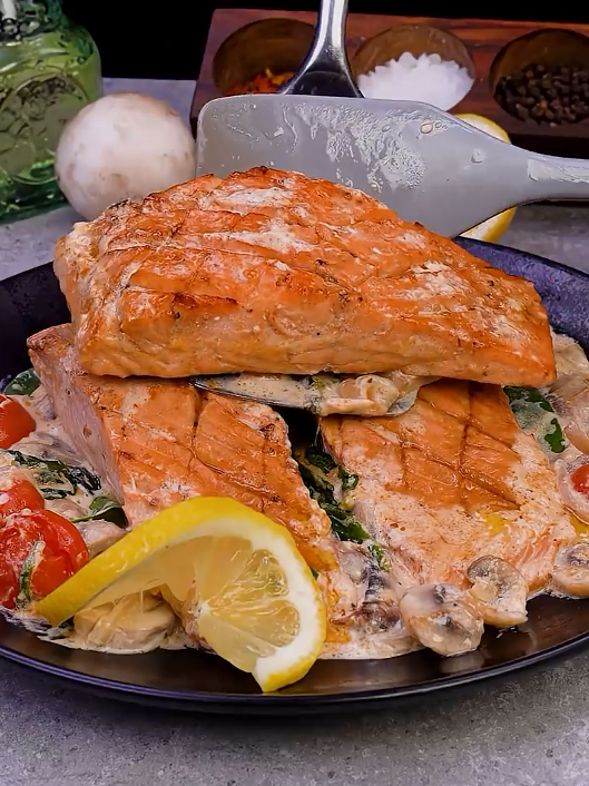 ორაგულის რეცეპტი თეთრ სოუსში